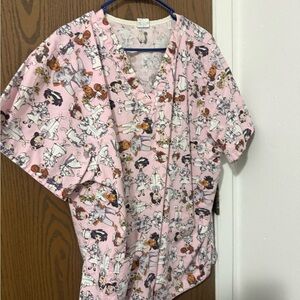 Tafford Pink Cartoon Print Kids' V-Neck Top